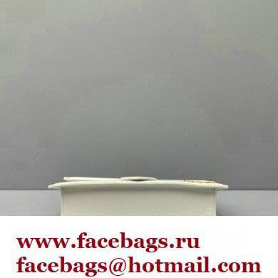 Jacquemus calfskin Le grand Bambino Large Envelope handbag white - Click Image to Close