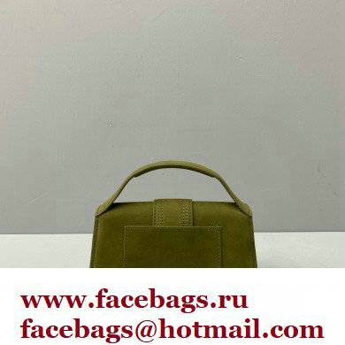 Jacquemus suede Le Bambino Mini Envelope Handbag army green