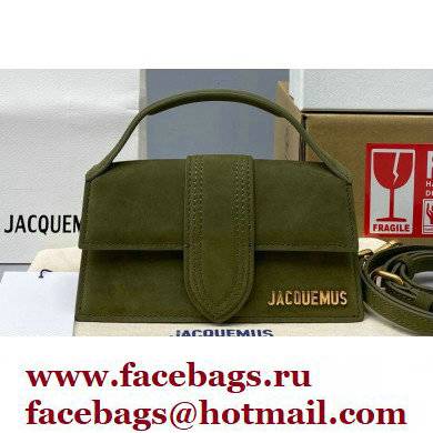 Jacquemus suede Le Bambino Mini Envelope Handbag army green - Click Image to Close