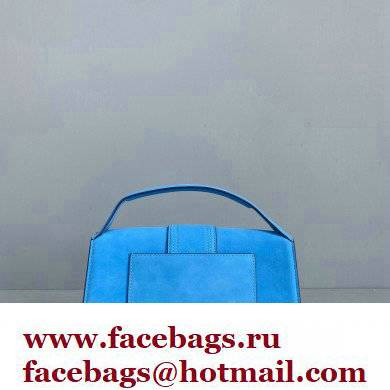 Jacquemus suede Le grand Bambino Large Envelope handbag blue - Click Image to Close