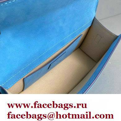 Jacquemus suede Le grand Bambino Large Envelope handbag blue