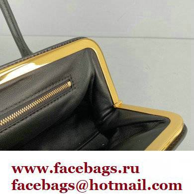 Jil Sander Goji Frame Small Hand Bag Black/Gold - Click Image to Close
