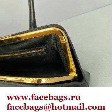 Jil Sander Goji Frame Small Hand Bag Black/Gold - Click Image to Close