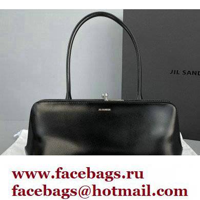 Jil Sander Goji Frame Small Hand Bag Black/Silver - Click Image to Close