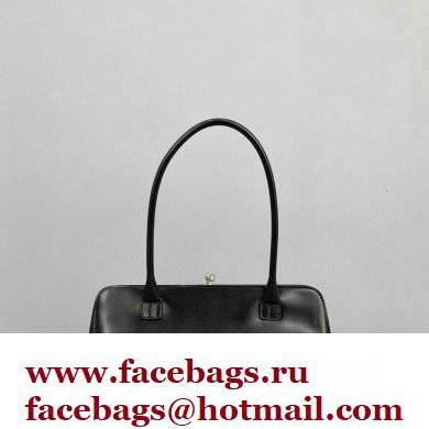 Jil Sander Goji Frame Small Hand Bag Black/Silver - Click Image to Close