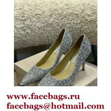 Jimmy Choo Heel Glitter Love Pumps Silver 2022 - Click Image to Close