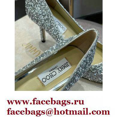 Jimmy Choo Heel Glitter Love Pumps Silver 2022 - Click Image to Close