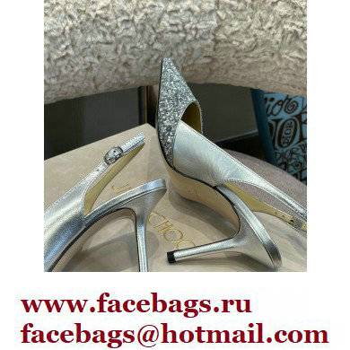 Jimmy Choo Heel Glitter/Patent Slingbacks Silver 2022 - Click Image to Close
