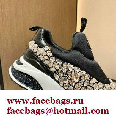Jimmy Choo MEMPHIS/F Trainers Sneakers Black with Crystal Embellishment 2022 - Click Image to Close
