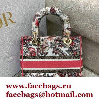 Lady Dior Medium D-Lite Bag in Multicolor Butterfly Embroidery 2022
