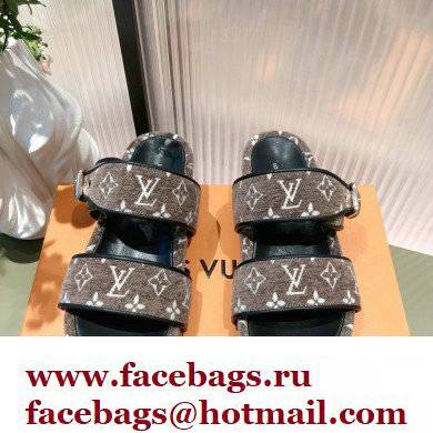 Louis Vuitton Monogram Velvet Jumbo Flatform Mules Coffee 2022 - Click Image to Close