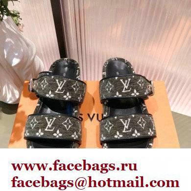 Louis Vuitton Monogram Velvet Jumbo Flatform Mules Gray 2022