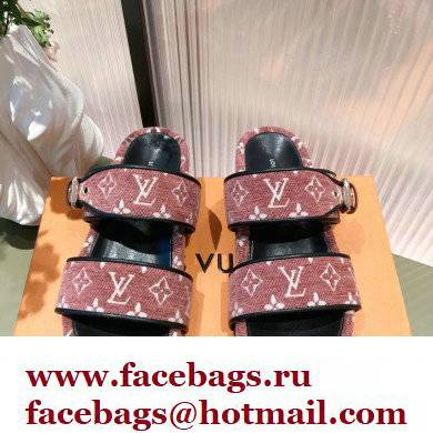 Louis Vuitton Monogram Velvet Jumbo Flatform Mules Pink 2022