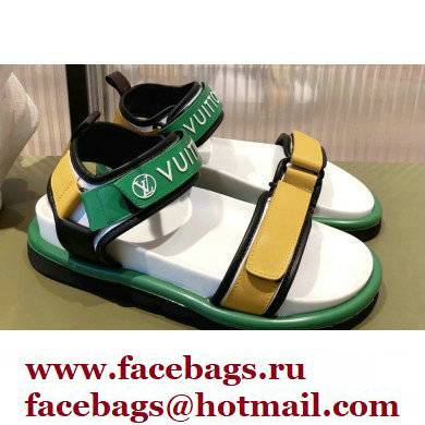 Louis Vuitton Pool Pillow Comfort Sandals Green/Yellow 2022 - Click Image to Close