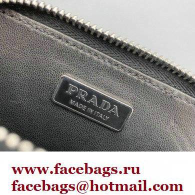 Prada Brushed Leather Triangle mini-pouch Bag 1NR005 Black 2022 - Click Image to Close
