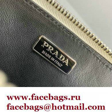 Prada Brushed Leather Triangle mini-pouch Bag 1NR005 White 2022 - Click Image to Close