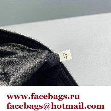 Prada Leather Triangle Pouch Bag 1NE039 Black 2022 - Click Image to Close