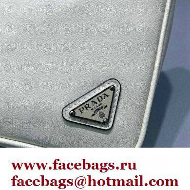 Prada Leather Triangle Pouch Bag 1NE039 White 2022 - Click Image to Close