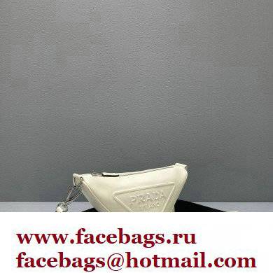 Prada Leather Triangle Shoulder Bag 1BH190 White 2022