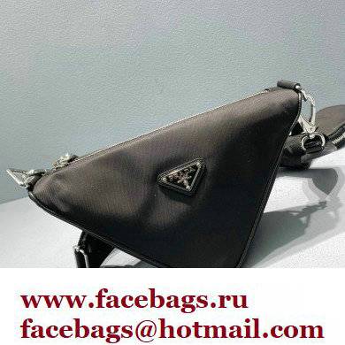 Prada Nylon Triangle Shoulder Bag Black 2022