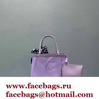 Prada Small Sequined Mesh Tote Bag 1BG417 Purple 2022