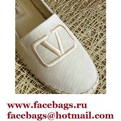 Valentino Fabric Vlogo Espadrilles White 2022 - Click Image to Close