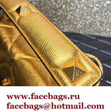 Valentino Grainy Calfskin Large Roman Stud Chain Bag Gold 2022 - Click Image to Close