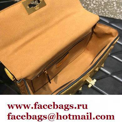 Valentino Grainy Calfskin Small Roman Stud Chain Bag Gold 2022 - Click Image to Close