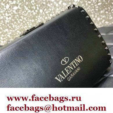 Valentino Rockstud Alcove Grainy Calfskin Crossbody Bag So Black 2022 - Click Image to Close