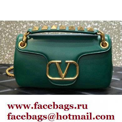 Valentino Stud Sign Nappa Shoulder Bag Green 2022 - Click Image to Close