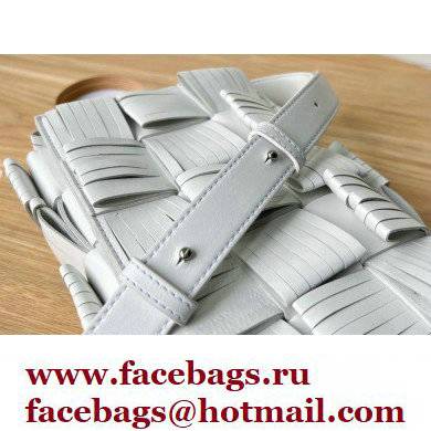 bottega veneta Fringed intreccio leather cassette cross-body bag white 2022 - Click Image to Close