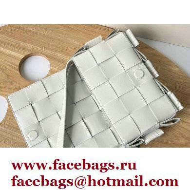 bottega veneta Fringed intreccio leather cassette cross-body bag white 2022 - Click Image to Close