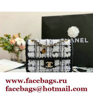 chanel black/white tweed mini flap bag AS2495 2022