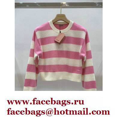 miu miu pink striped sweater 2021 - Click Image to Close