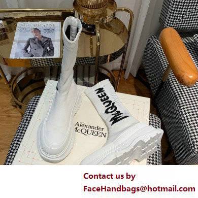 Alexander Mcqueen Graffiti Knit Tread Slick Boots White 2022 - Click Image to Close