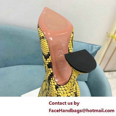 Amina Muaddi Heel 10.5cm Rain Leather boots python-print Yellow 2022