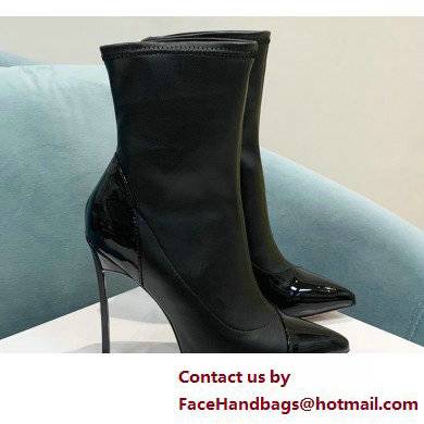 Casadei Heel 12cm Blade Leather ankle boots Patent Black 2022