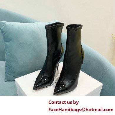 Casadei Heel 12cm Blade Leather ankle boots Patent Black 2022 - Click Image to Close