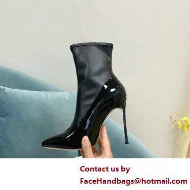 Casadei Heel 12cm Blade Leather ankle boots Patent Black 2022 - Click Image to Close