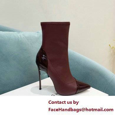 Casadei Heel 12cm Blade Leather ankle boots Patent Burgundy 2022
