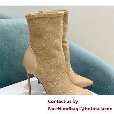 Casadei Heel 12cm Blade Leather ankle boots Suede Beige 2022