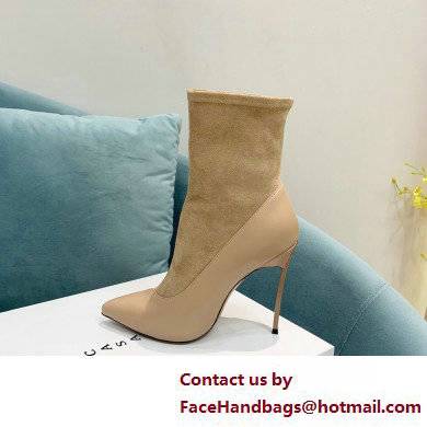 Casadei Heel 12cm Blade Leather ankle boots Suede Beige 2022 - Click Image to Close
