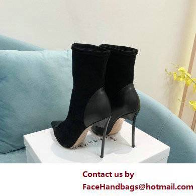 Casadei Heel 12cm Blade Leather ankle boots Suede Black 2022