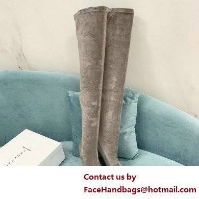 Casadei Heel 12cm Blade Leather over-the-knee boots Suede Gray 2022 - Click Image to Close