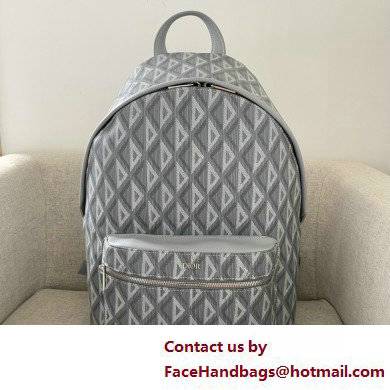 Dior Gray CD Diamond Canvas and Smooth Calfskin Rider Backpack - Click Image to Close