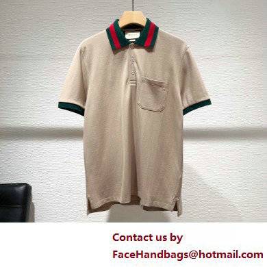 GUCCI Cotton piquet polo with Web collar 2022 - Click Image to Close