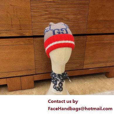GUCCI GG KNIT HAT RED/BEIGE 2022 - Click Image to Close