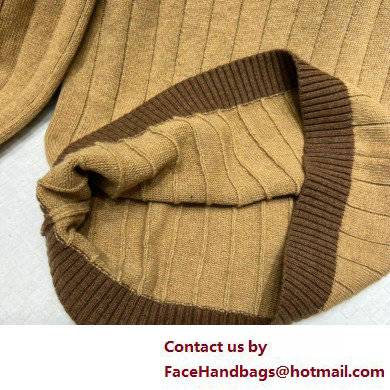 Gucci Rib knit camel sweater with Web apricot 2022 - Click Image to Close