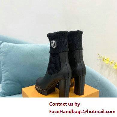 Louis Vuitton Heel 9.5cm Calf leather and wool Star Trail Ankle Boots Black 2022 - Click Image to Close