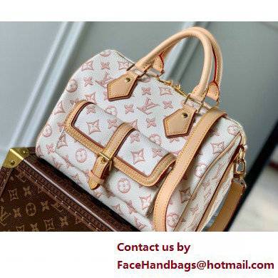 Louis Vuitton Monogram Canvas Speedy Bandouliere 25 Bag with an outside pocket M20919 Beige